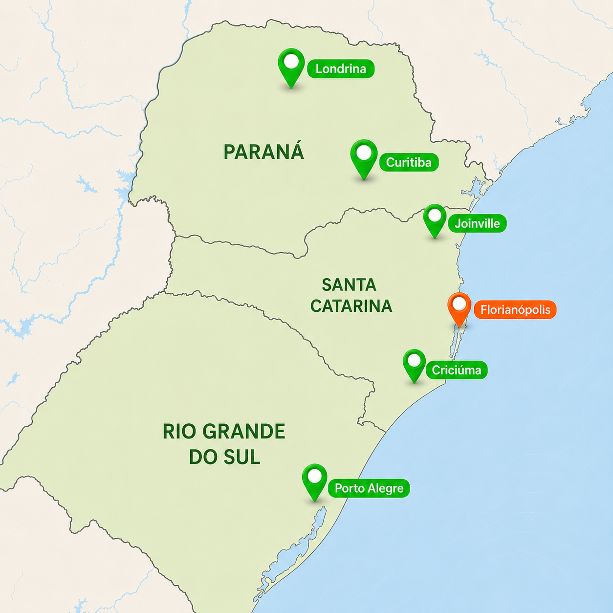 Sentinela One Expansion Map — Southern Brazil